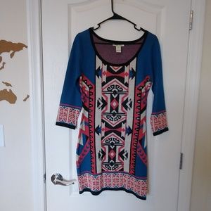 Flying Tomatoes graphic scoup neck knit dress M